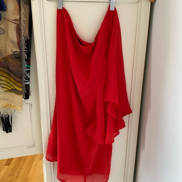 Stradivarius Red Chiffon Dress - Picture 3 of 10